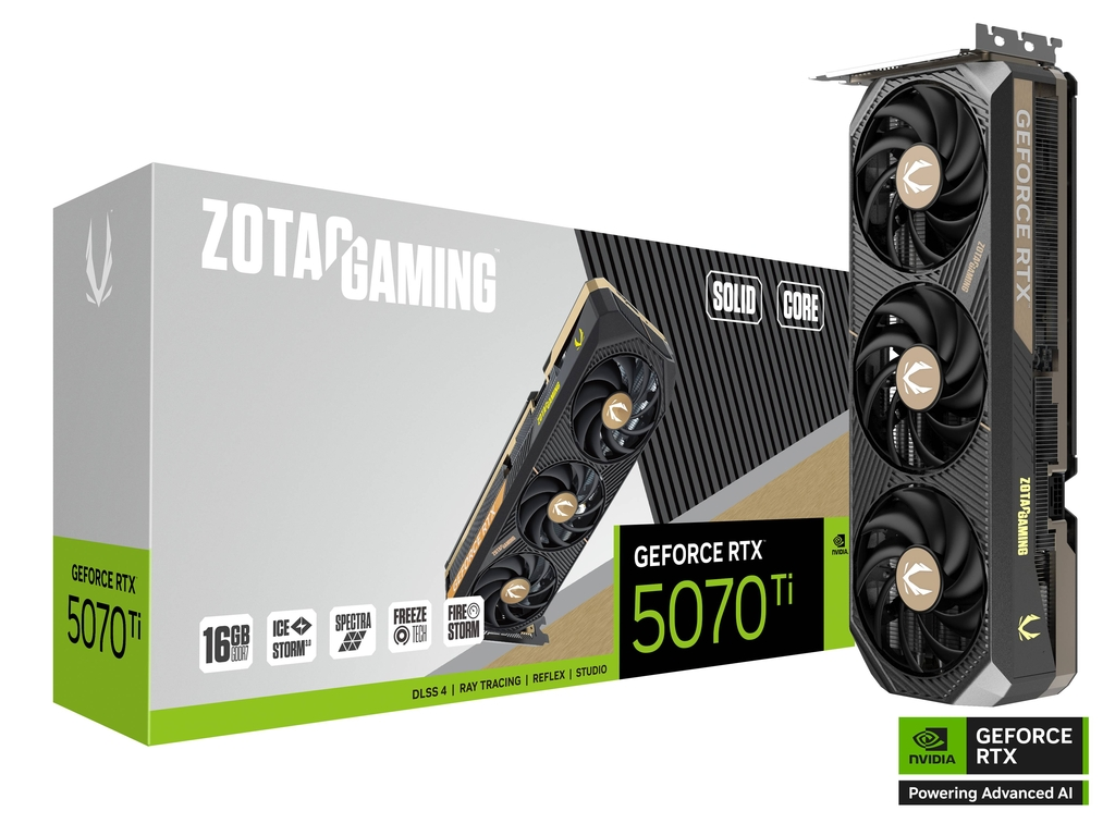ZOTAC GAMING GeForce RTX 5070 Ti 16GB GDDR7 SOLID CORE Graphics Card