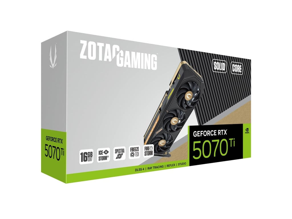 ZOTAC GAMING GeForce RTX 5070 Ti 16GB GDDR7 SOLID CORE Graphics Card 8