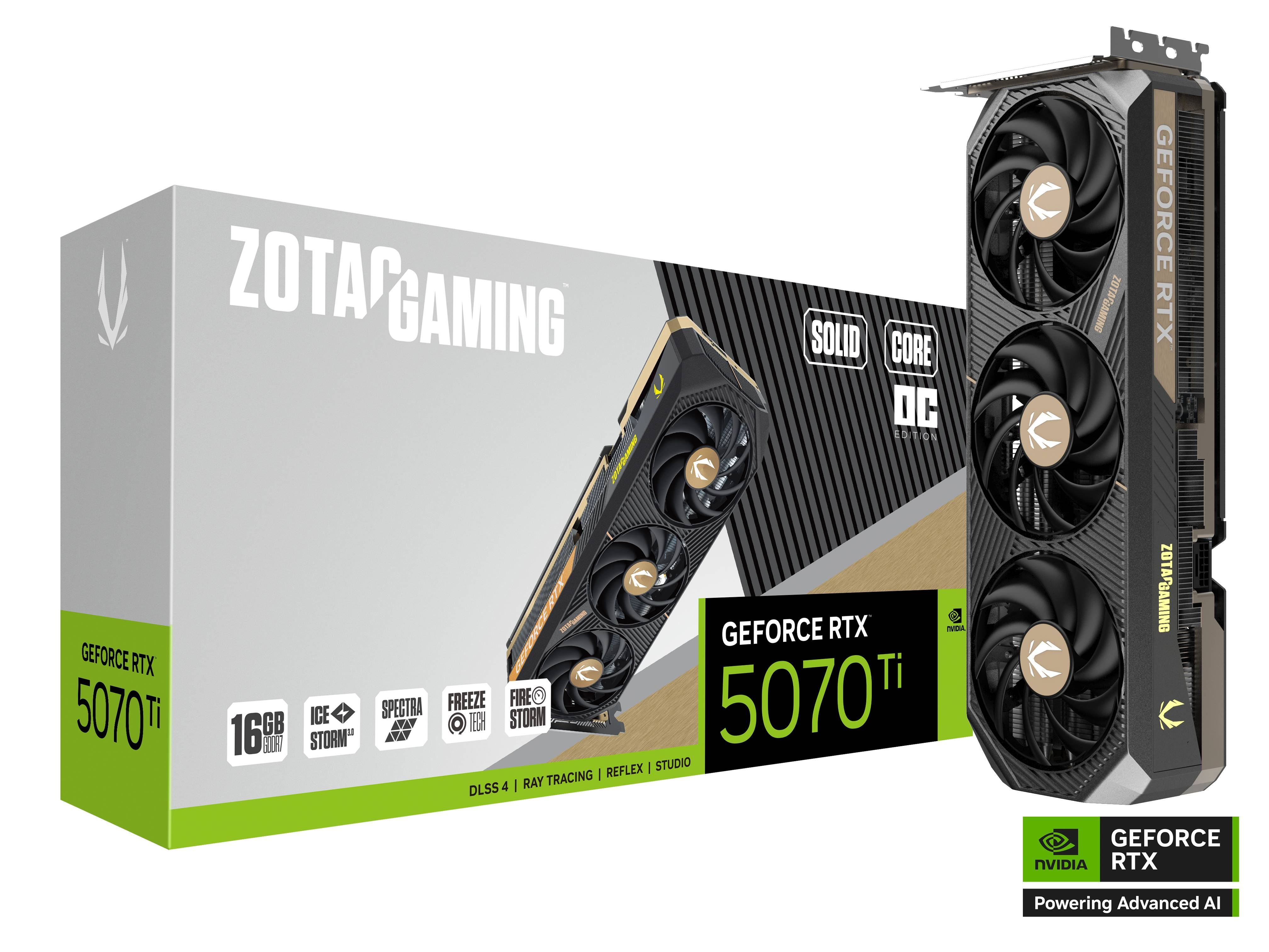 ZOTAC GAMING GeForce RTX 5070 Ti 16GB GDDR7 SOLID CORE OC Graphics Card 1