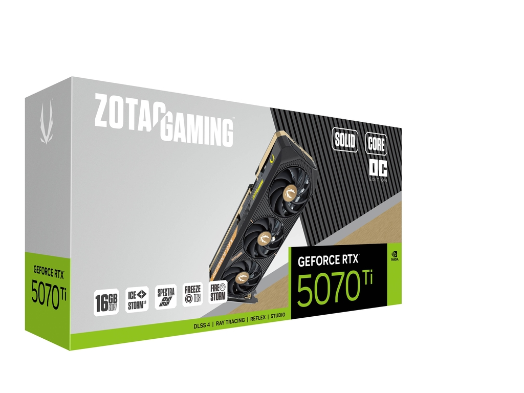 ZOTAC GAMING GeForce RTX 5070 Ti 16GB GDDR7 SOLID CORE OC Graphics Card 7