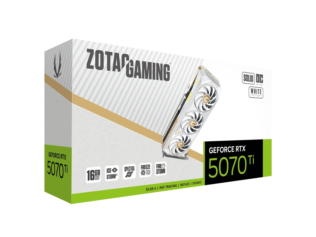 ZOTAC GAMING GeForce RTX 5070 Ti 16GB GDDR7 SOLID CORE OC White Edition Graphics Card 7