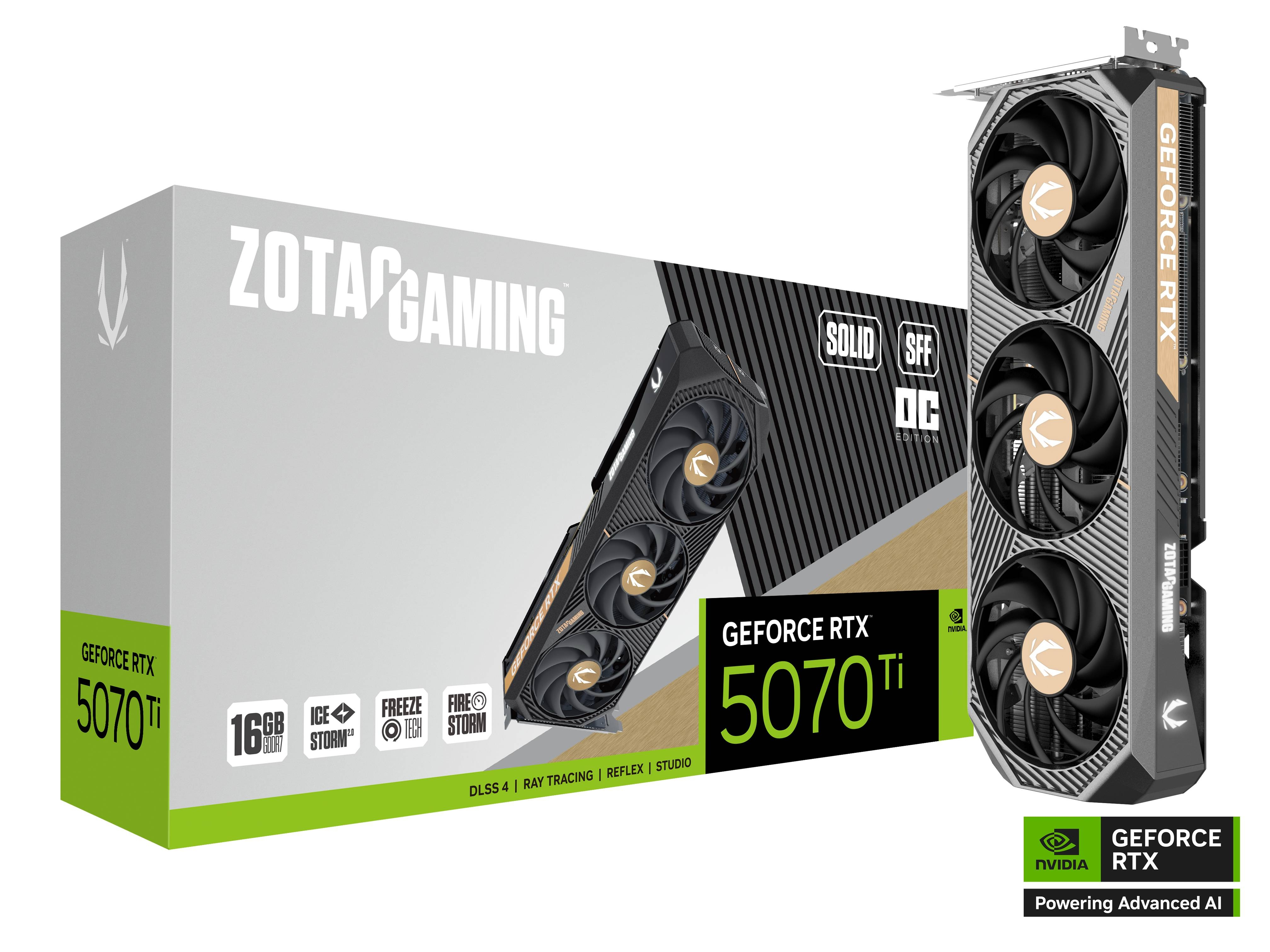 ZOTAC GAMING GeForce RTX 5070 Ti 16GB GDDR7 SOLID SFF OC Graphics Card