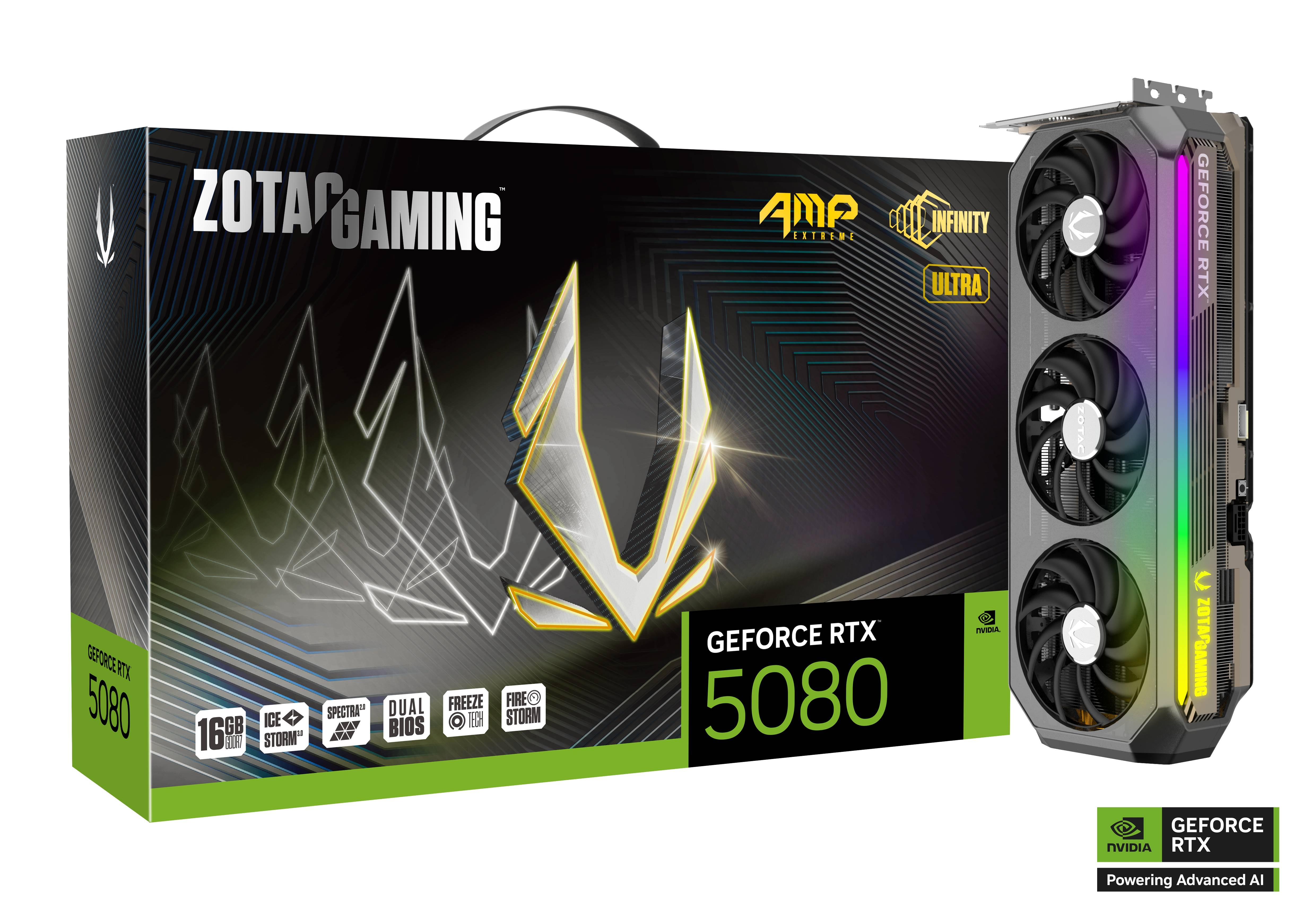 ZOTAC GAMING GeForce RTX 5080 16GB GDDR7 AMP Extreme INFINITY ULTRA Graphics Card