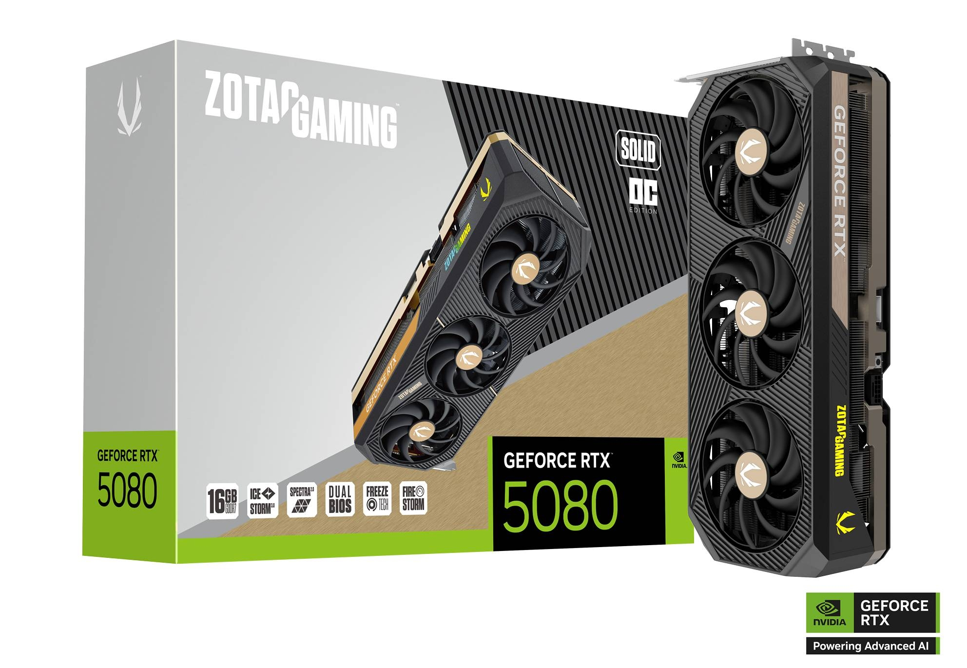 ZOTAC GAMING GeForce RTX 5080 16GB GDDR7 SOLID OC Graphics Card 1