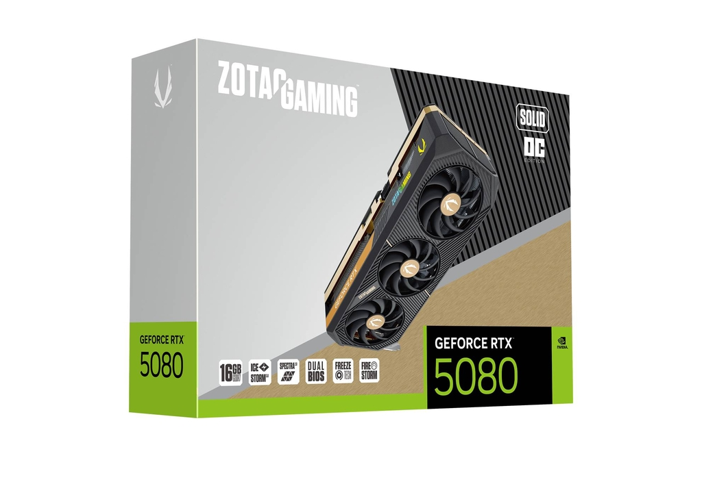 ZOTAC GAMING GeForce RTX 5080 16GB GDDR7 SOLID OC Graphics Card 8