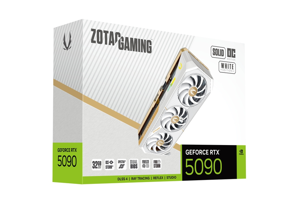 ZOTAC GAMING GeForce RTX 5090 32GB GDDR7 SOLID OC White Edition Graphics Card 5