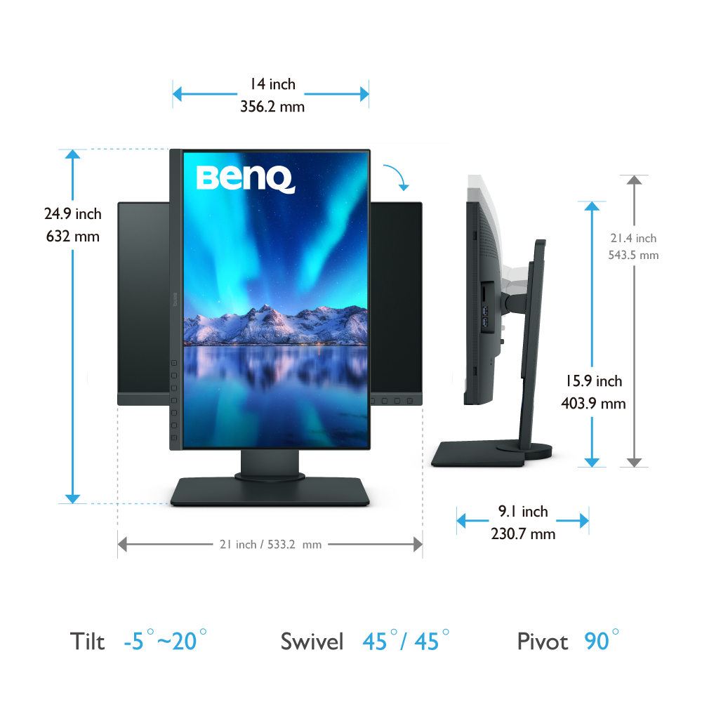 BenQ SW240 24" WUXGA IPS Photographer Monitor 7