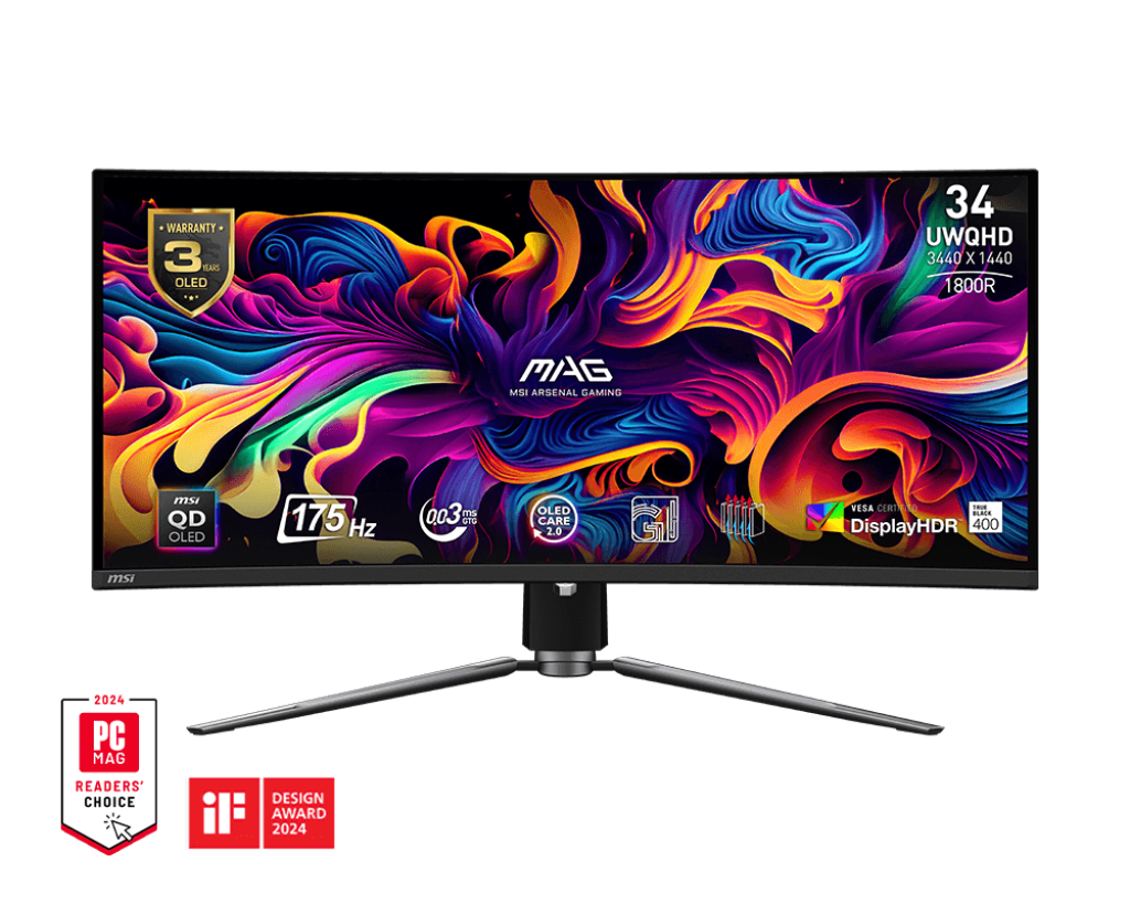 MSI MAG 341CQP QD-OLED 34" 2K OLED 175Hz Monitor 1