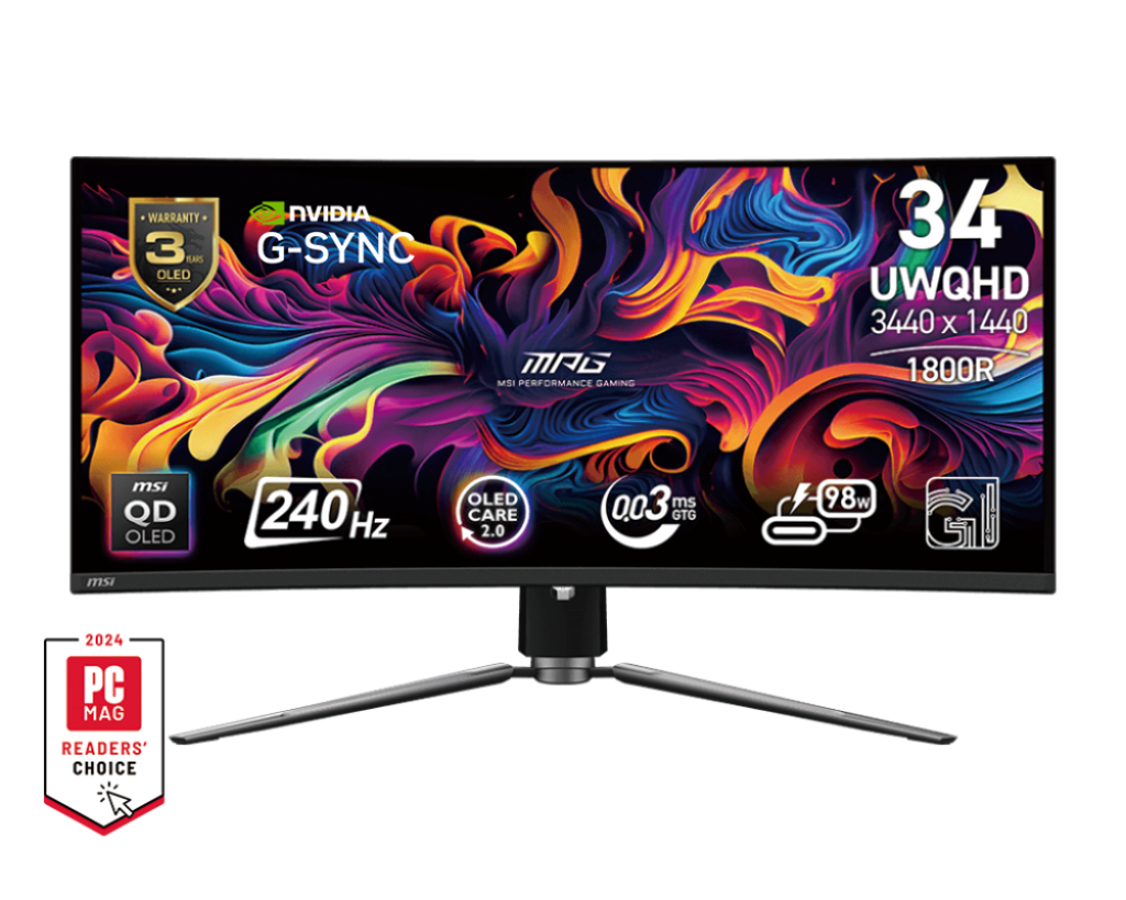 MSI MPG 341CQPX QD-OLED 34" 2K QD-OLED 240Hz Monitor 1