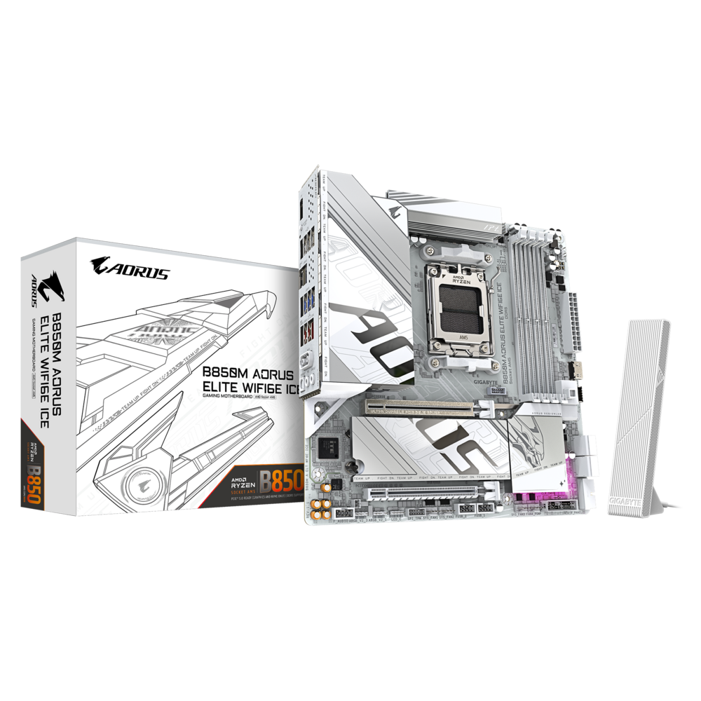 Gigabyte B850M AORUS ELITE WIFI6E ICE Motherboard 1