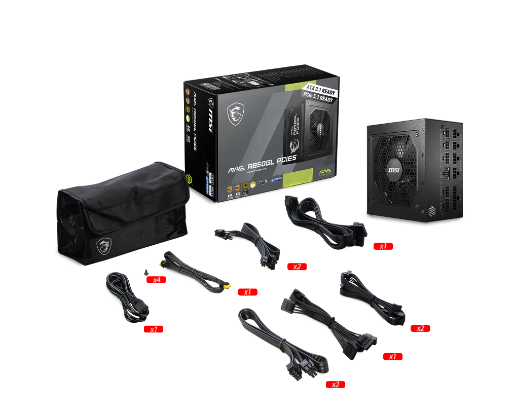 MSI MAG A850GL PCIE5 850W 80 Plus Gold Power Supply 4