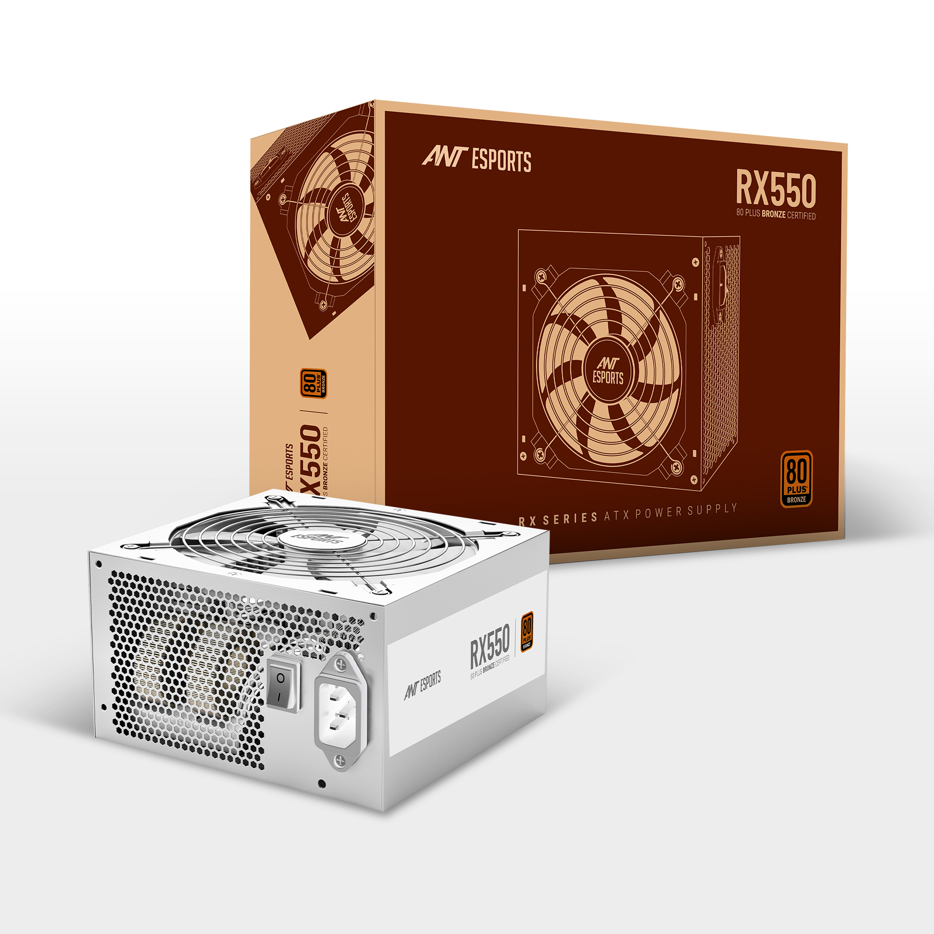 Ant Esports RX550 550W 80 Plus Bronze Power Supply - White