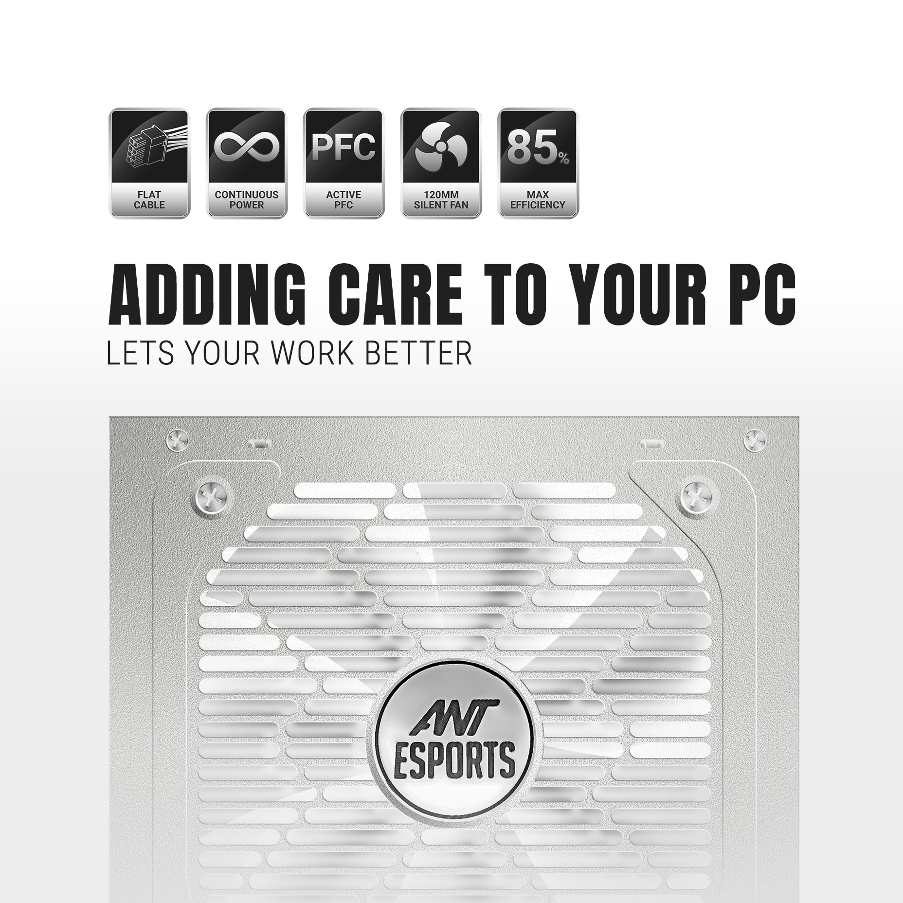 Ant Esports RX550 550W 80 Plus Bronze Power Supply - White 3