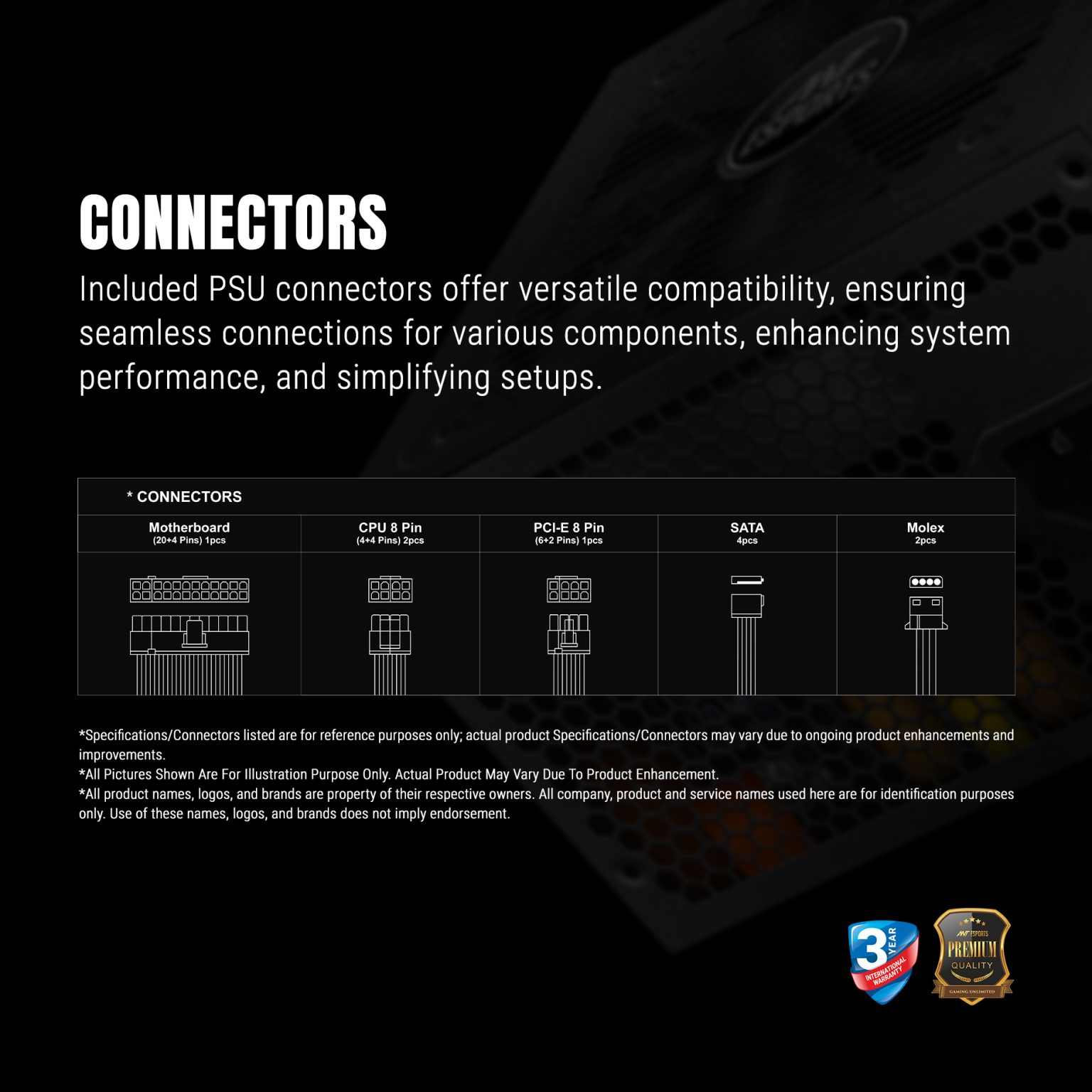 Ant Esports RX550 550W 80 Plus Bronze Power Supply 5