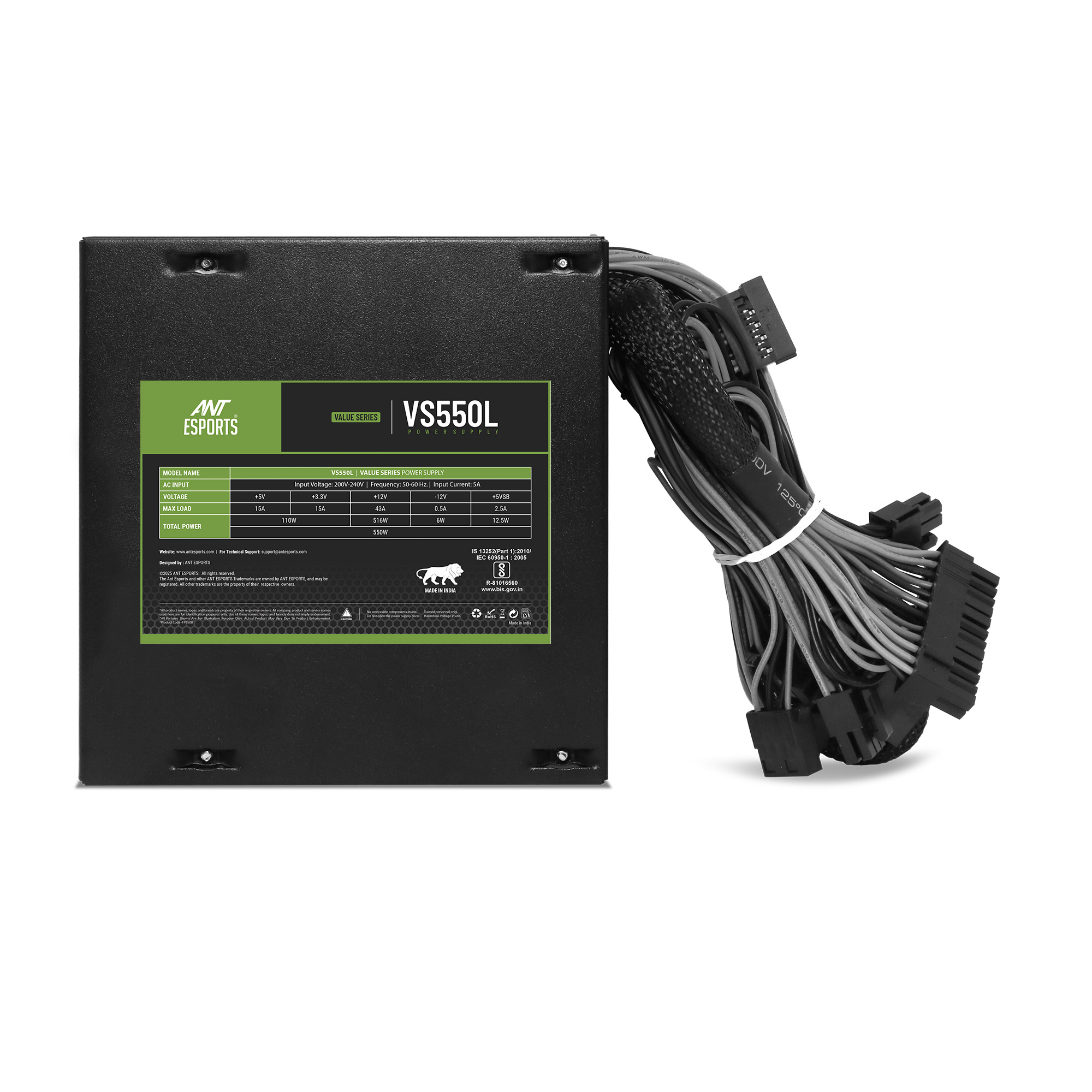 Ant Esports VS550L 550W Power Supply 3