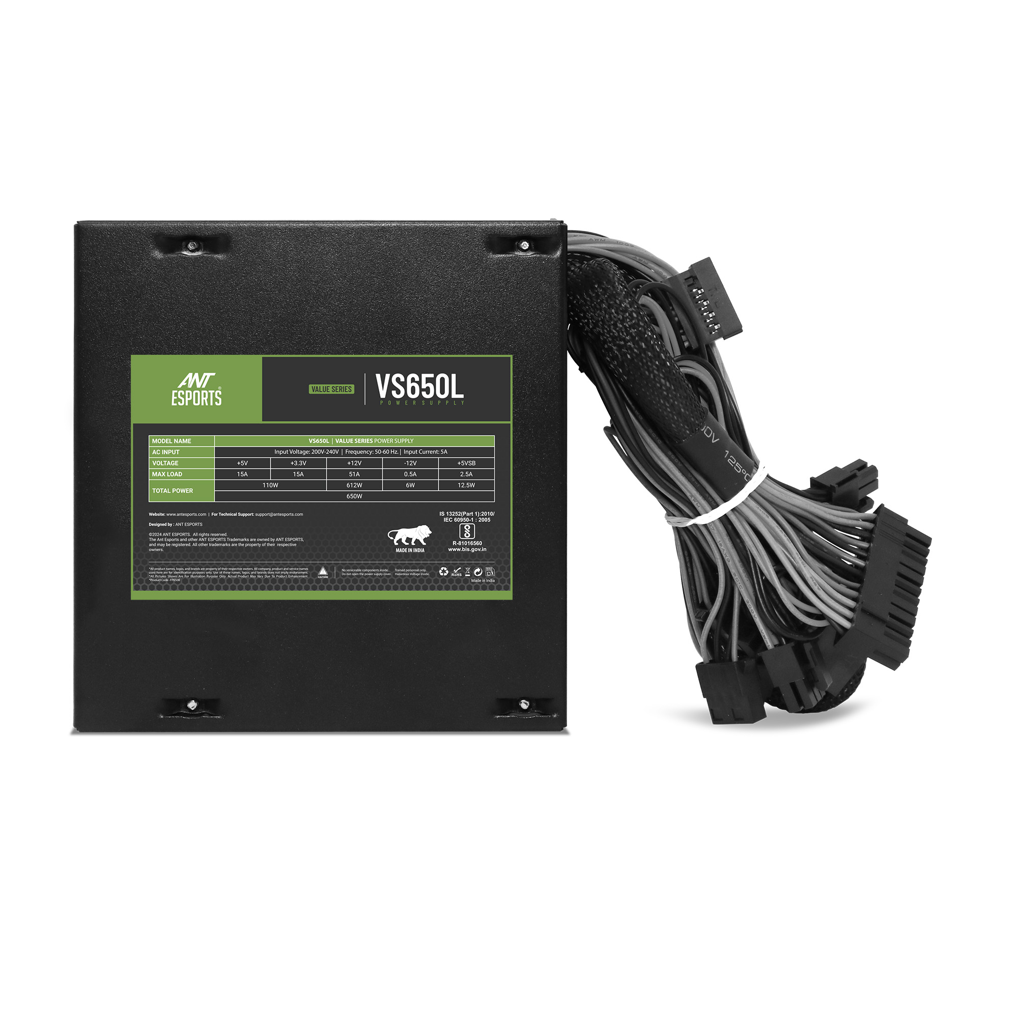 Ant Esports VS650L 650W Power Supply 4