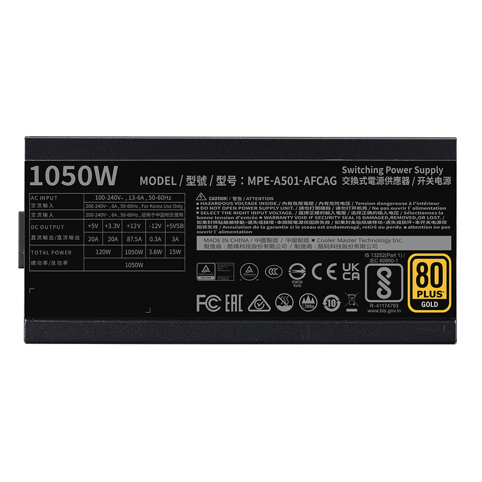 Cooler Master MWE 1050W V2 80 Plus Gold Power Supply 2
