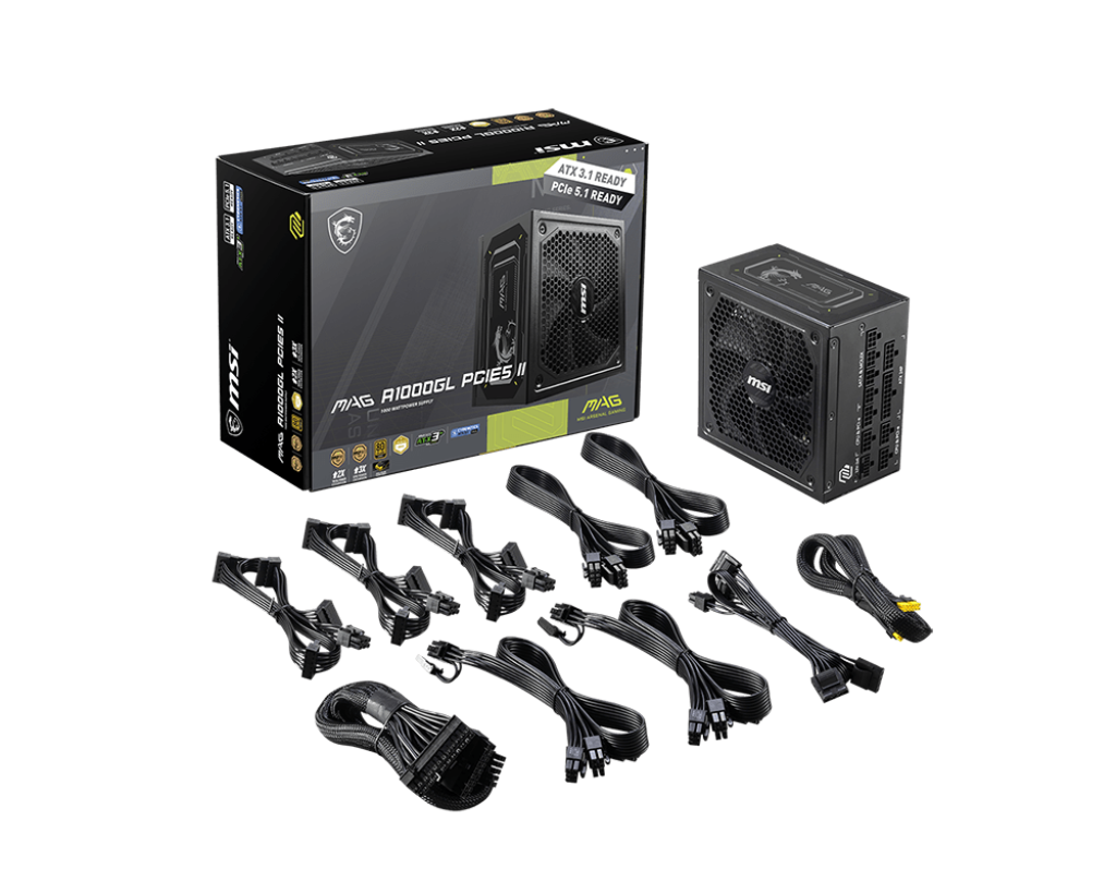 MSI MAG A1000GL PCIE5 1000W 80 Plus Gold Power Supply 5